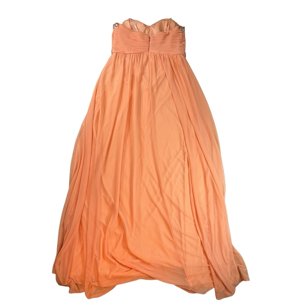 Cachet Peach Formal Beaded Strapless Dress Size 12 - Picture 3 of 10